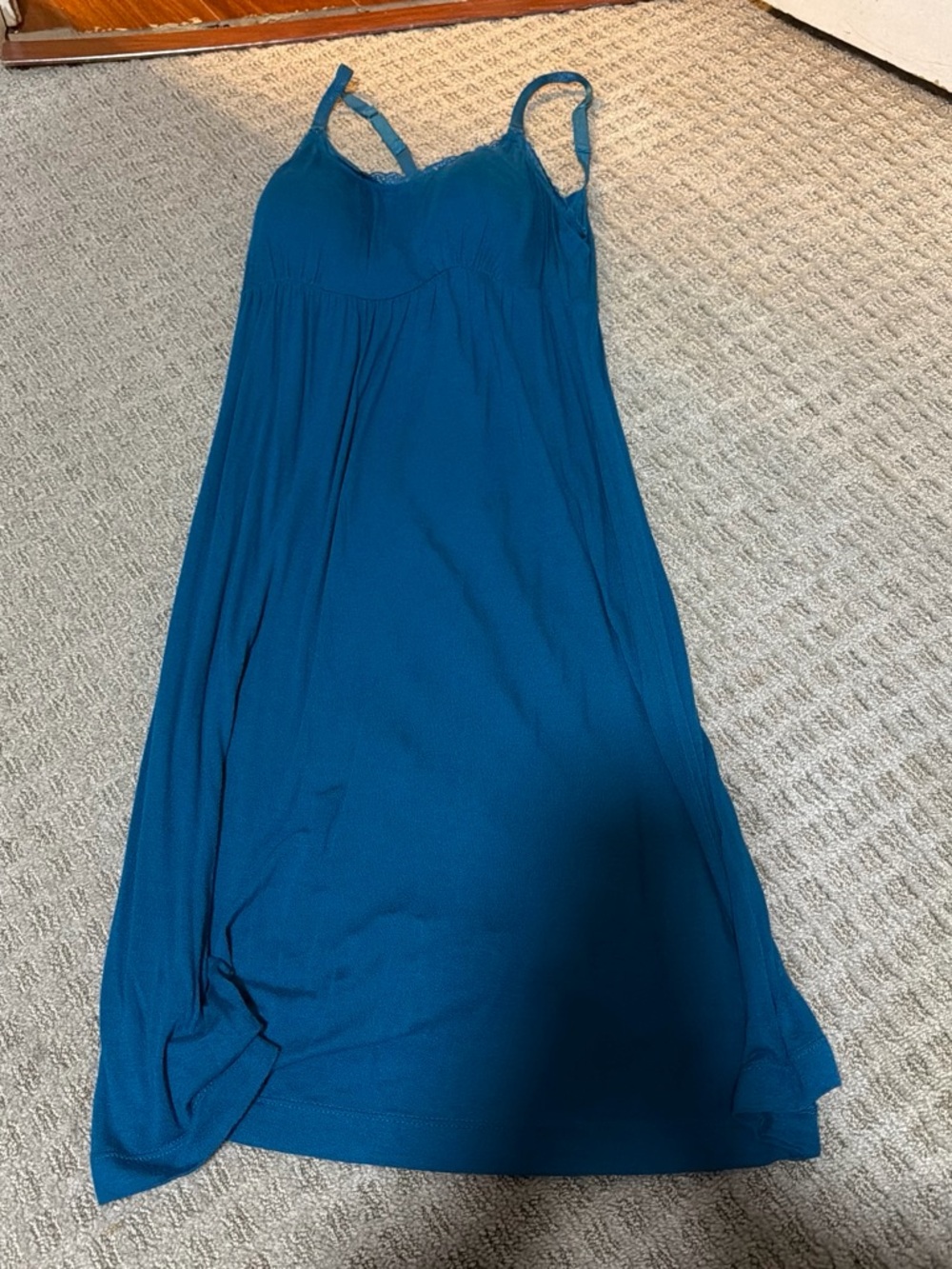 Teal Blue maternity nightgown with Adjustable Straps